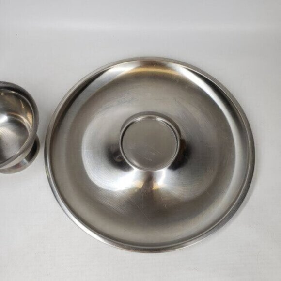 Oneida Stainless Chip and Dip Platter Bowl Simple Classic Party Celebrat… - Picture 4 of 13
